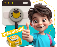Тестирование & Vibe Debug. Охотники за багами - КИБЕРшкола программирования для детей, компьютерные курсы для школьников, начинающих и подростков - KIBERone г. Канск