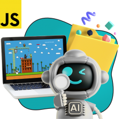 Язык программирования JavaScript + AI. Проектное обучение + геймификация + AI-помощники - КИБЕРшкола программирования для детей, компьютерные курсы для школьников, начинающих и подростков - KIBERone г. Канск